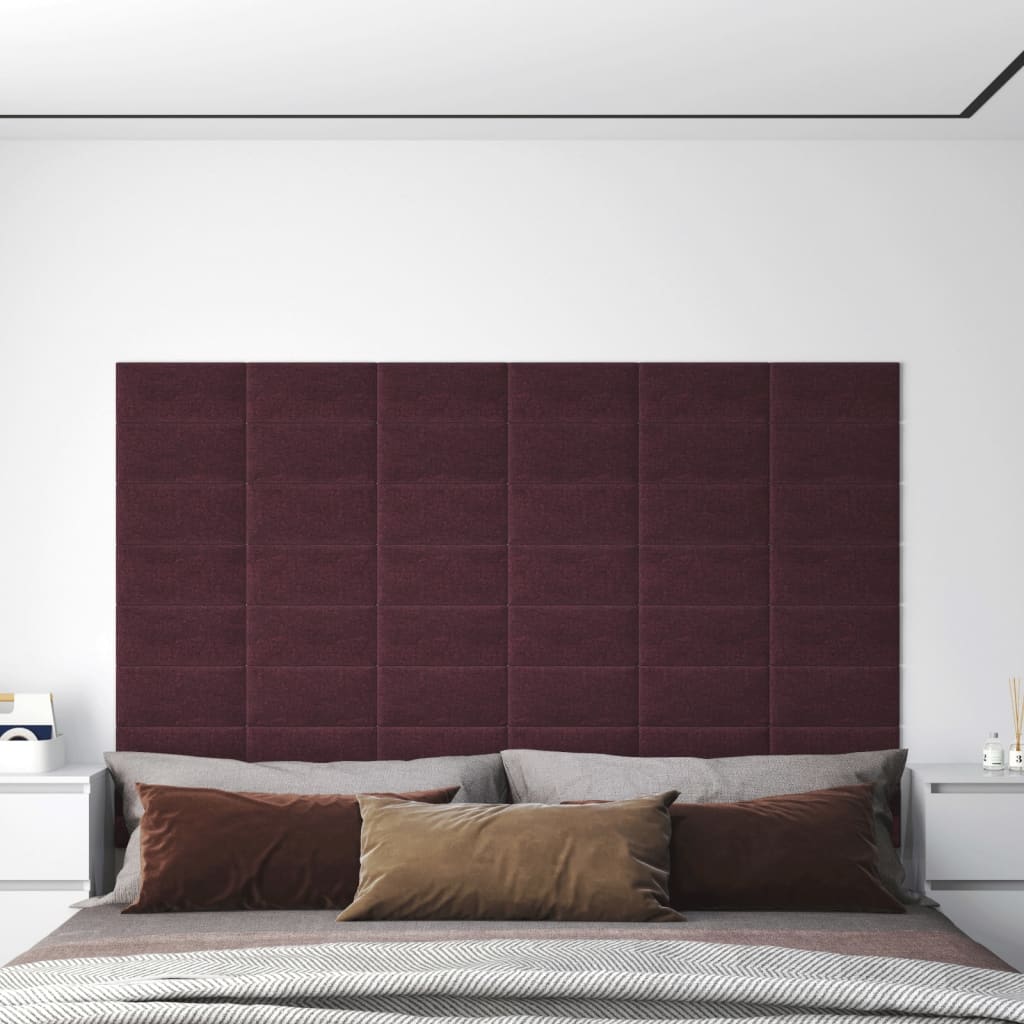 vidaXL Nástěnné panely 12 ks fialové 30 x 15 cm textil 0