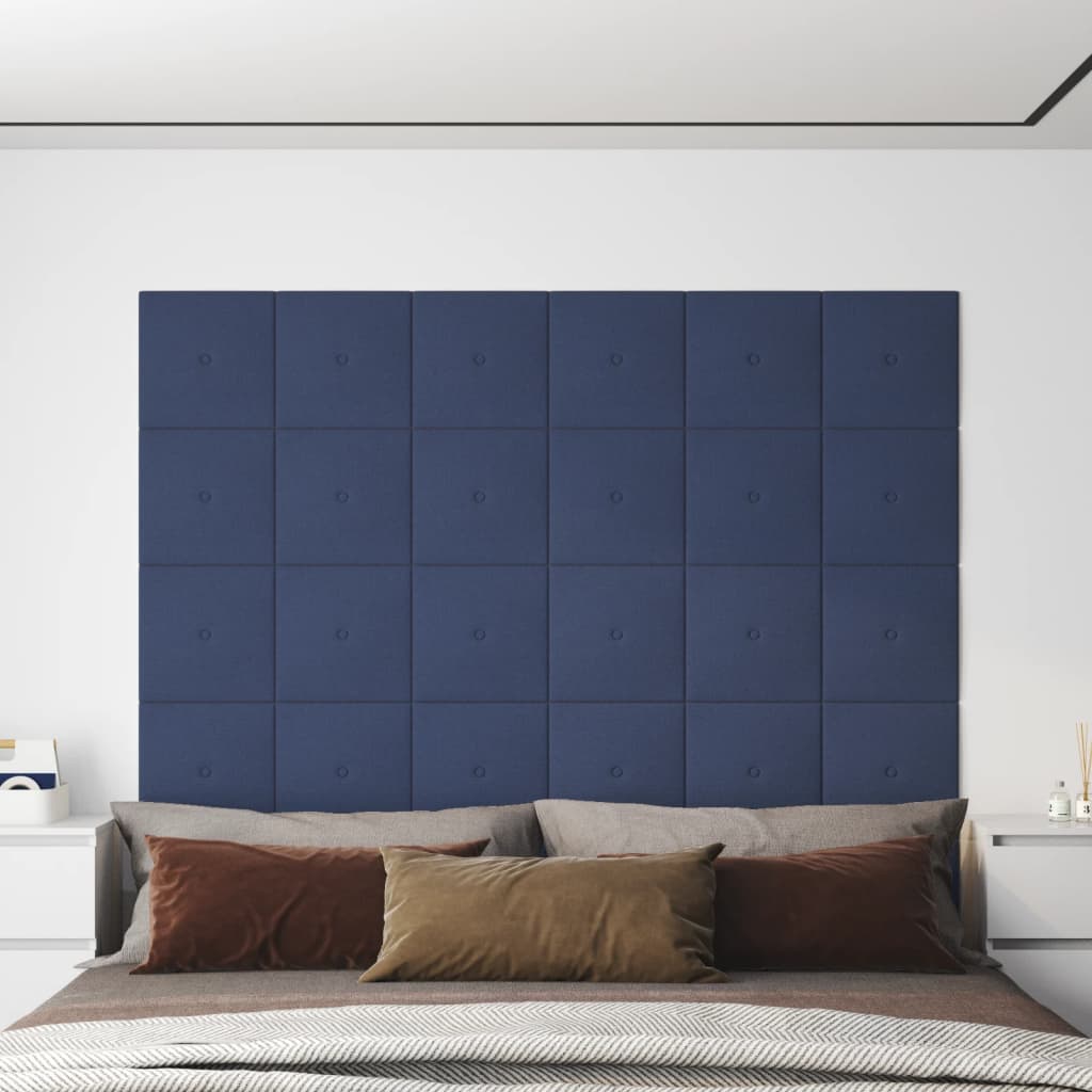 vidaXL Nástěnné panely 12 ks modré 30 x 30 cm textil 1