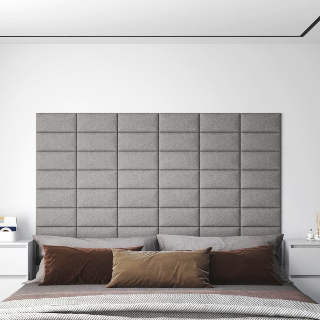 vidaXL Nástěnné panely 12 ks světle šedé 30 x 15 cm textil 0