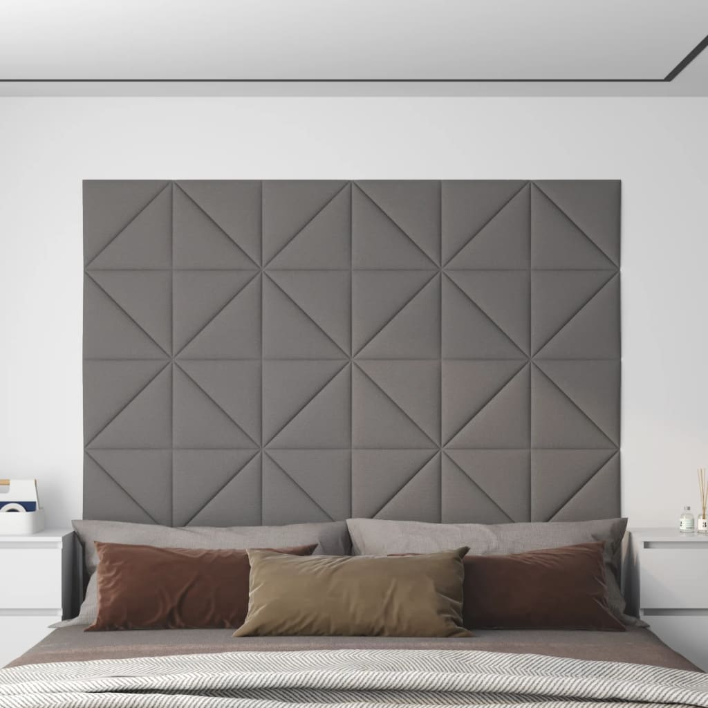 vidaXL Nástěnné panely 12 ks světle šedé 30 x 30 cm textil 0