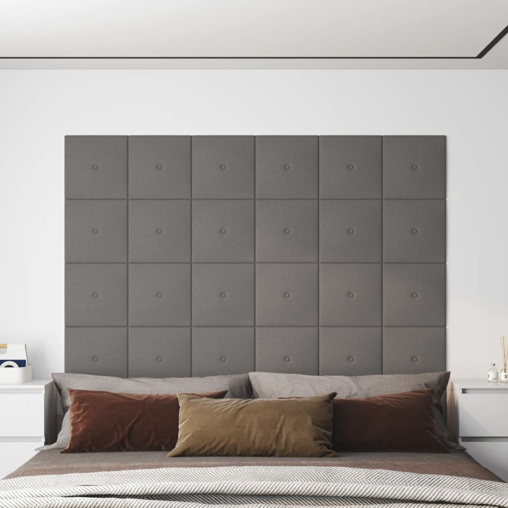 vidaXL Nástěnné panely 12 ks světle šedé 30 x 30 cm textil 1
