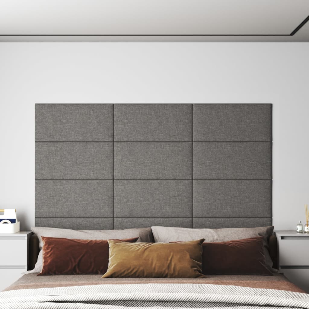 vidaXL Nástěnné panely 12 ks světle šedé 60 x 30 cm textil 2