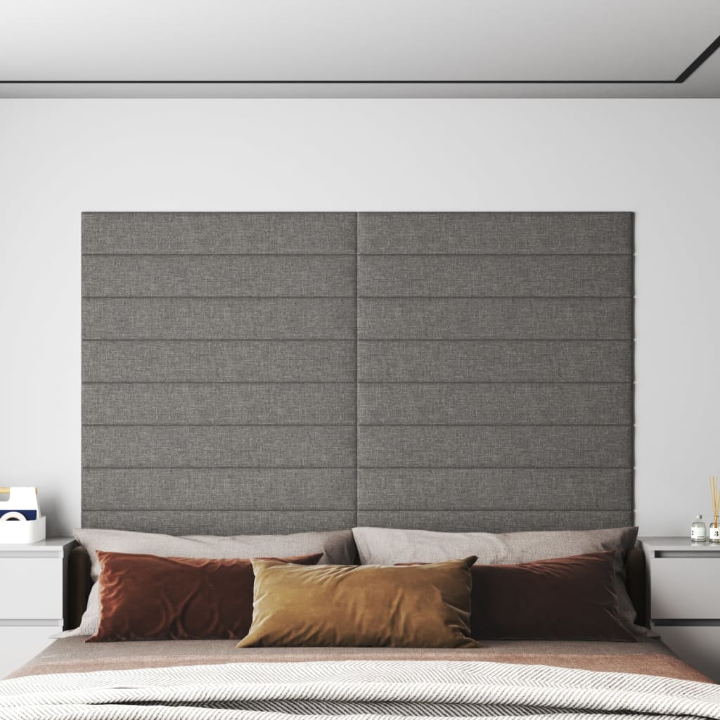 vidaXL Nástěnné panely 12 ks světle šedé 90 x 15 cm textil 1