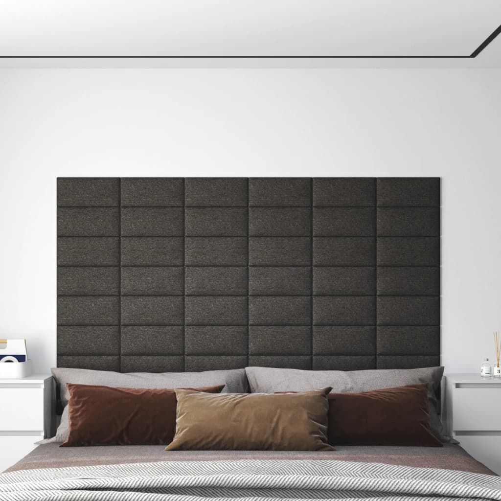 vidaXL Nástěnné panely 12 ks tmavě šedé 30 x 15 cm textil 0