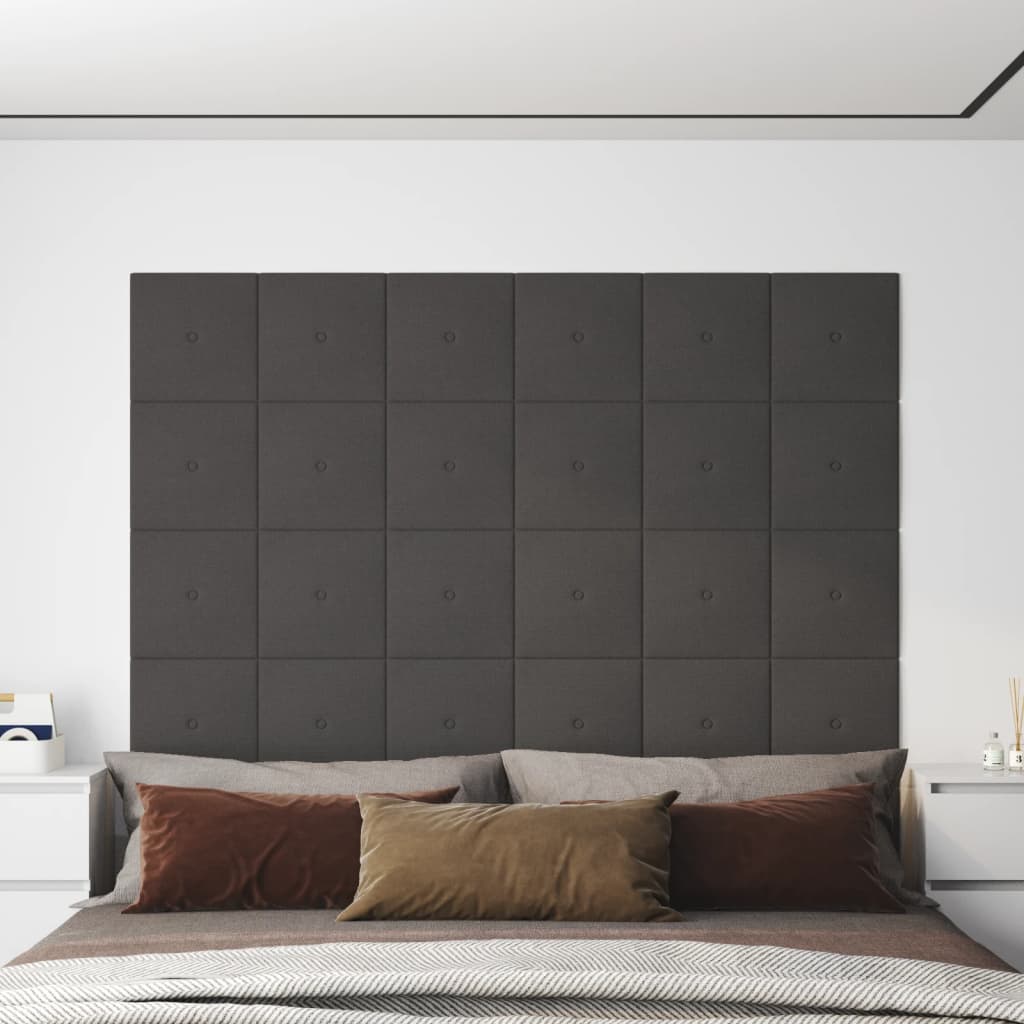 vidaXL Nástěnné panely 12 ks tmavě šedé 30 x 30 cm textil 1