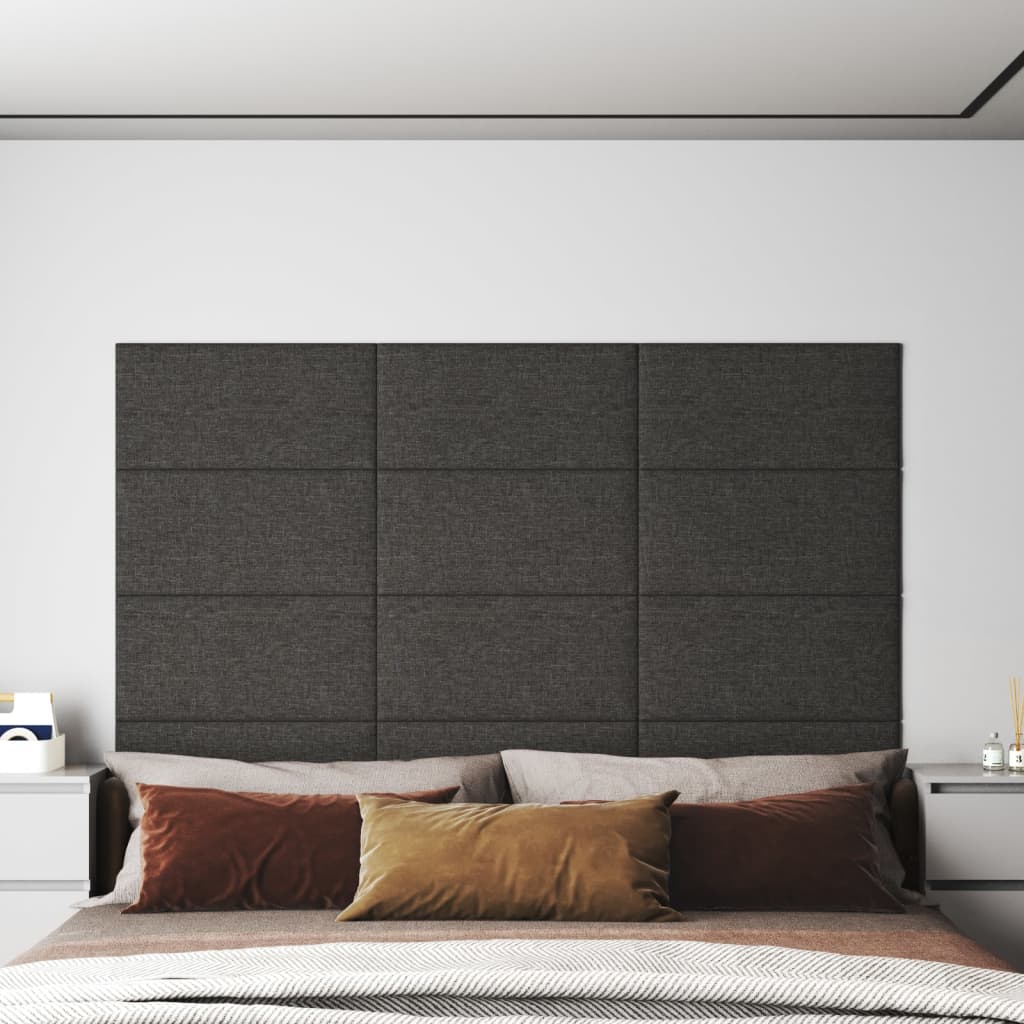 vidaXL Nástěnné panely 12 ks tmavě šedé 60 x 30 cm textil 2