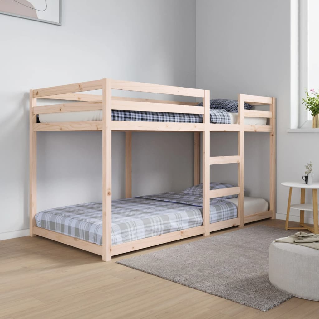 vidaXL Patrová postel 90 x 190 cm masivní borové dřevo