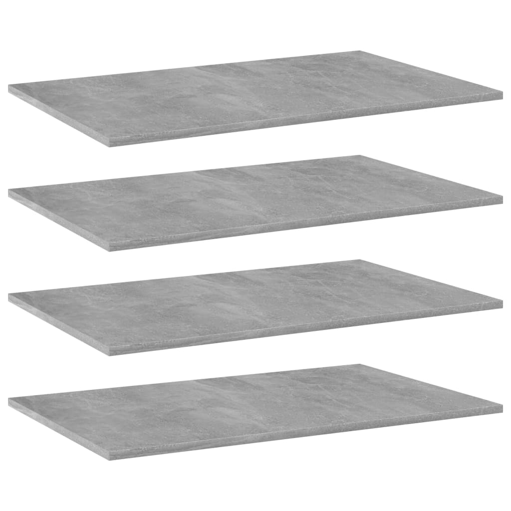 vidaXL Přídavné police 4 ks betonově šedé 80 x 50 x 1