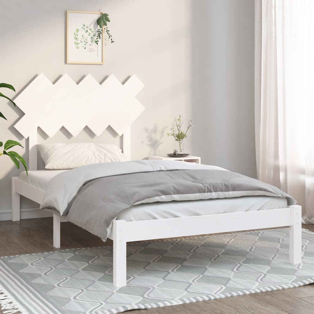 vidaXL Rám postele bílý 100 x 200 cm masivní dřevo