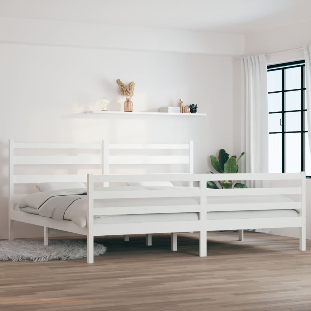 vidaXL Rám postele masivní borovice 200 x 200 cm bílý