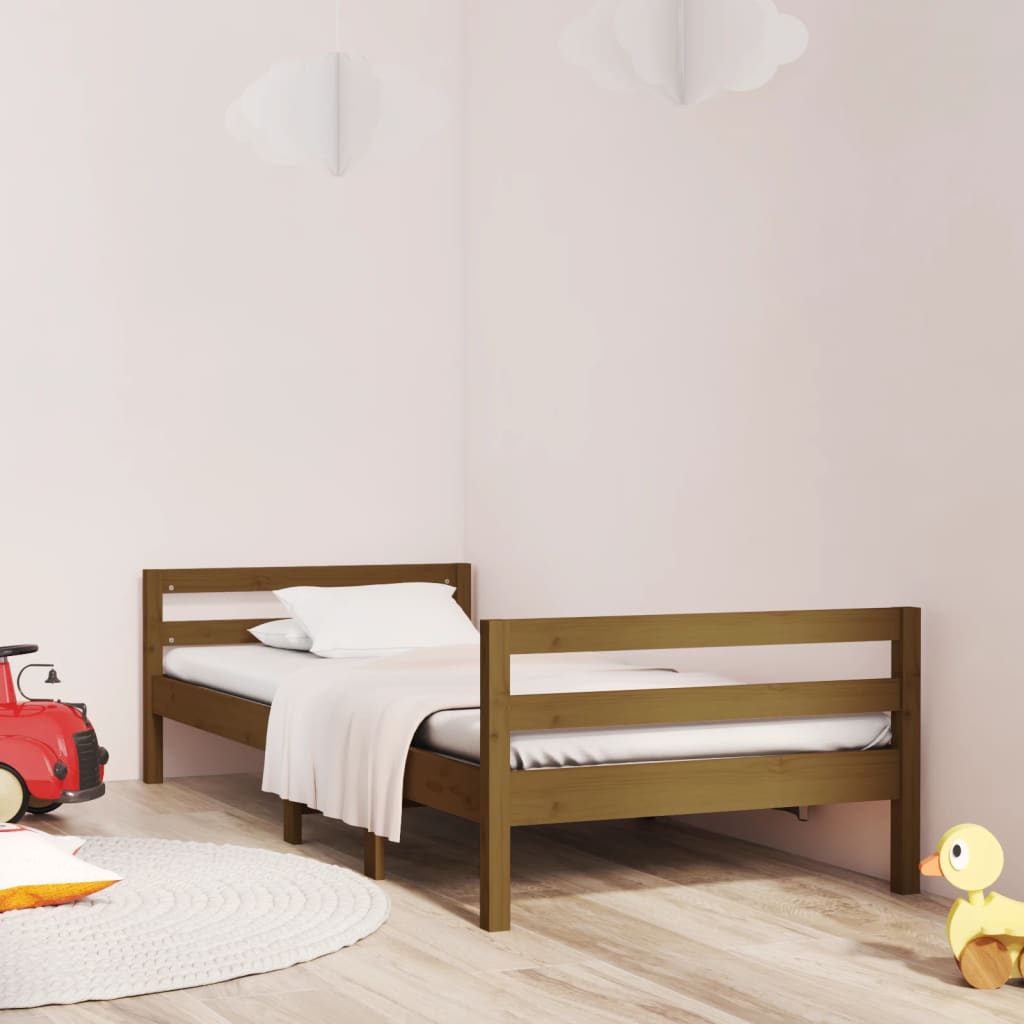 vidaXL Rám postele medově hnědý 90 x 190 cm masivní borové dřevo