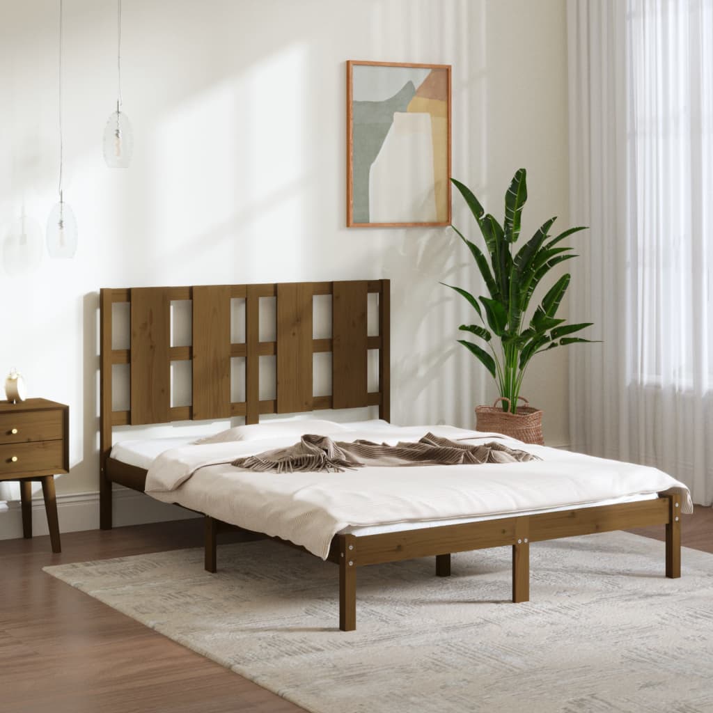 vidaXL Rám postele medově hnědý masivní borovice 140 x 190 cm