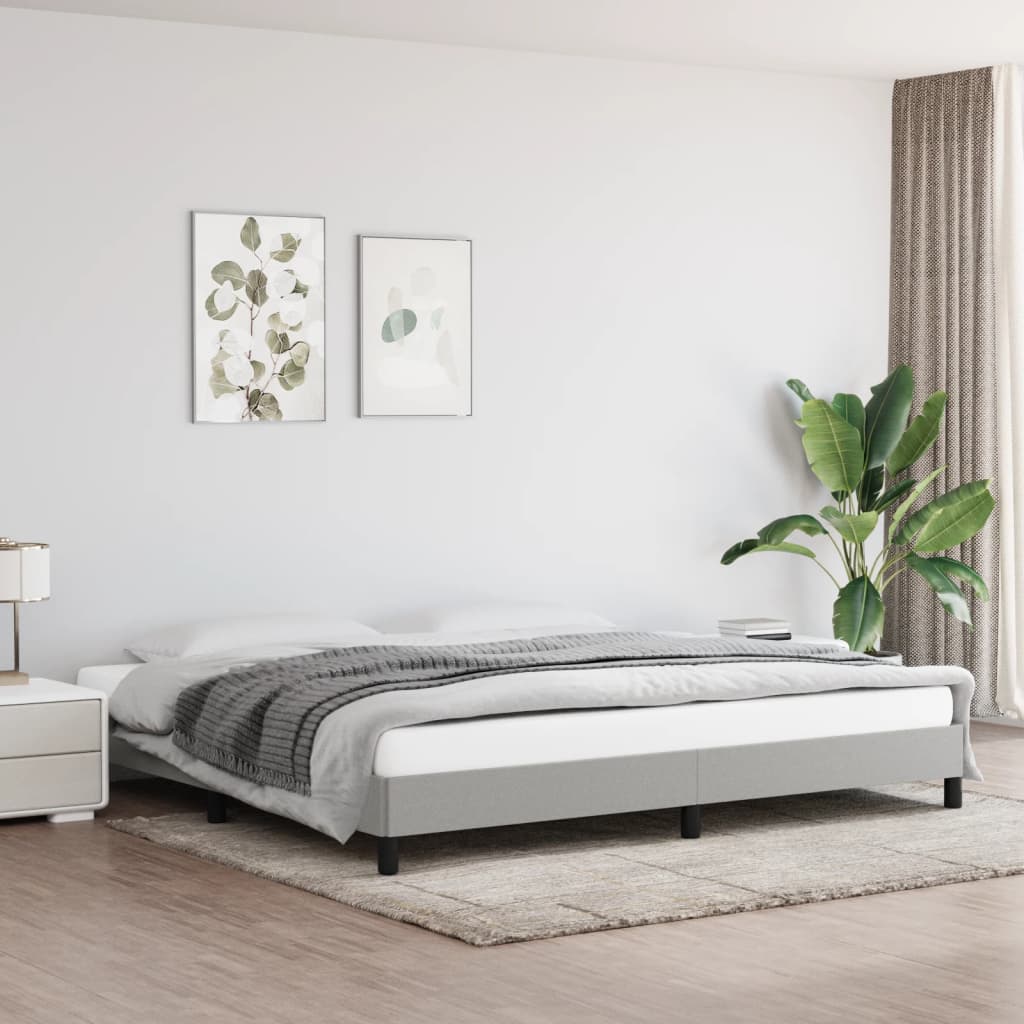 vidaXL Rám postele světle šedý 200x200 cm textil