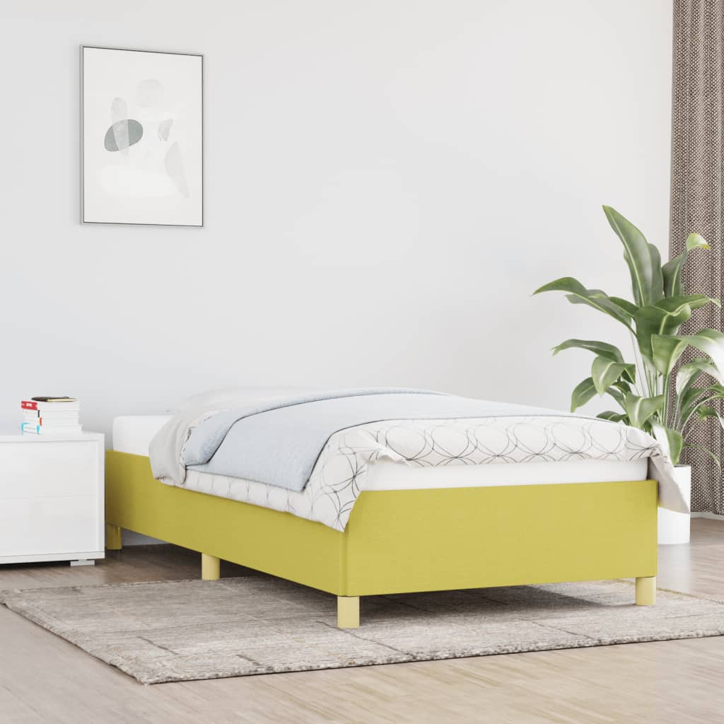 vidaXL Rám postele zelená 90 x 200 cm textil