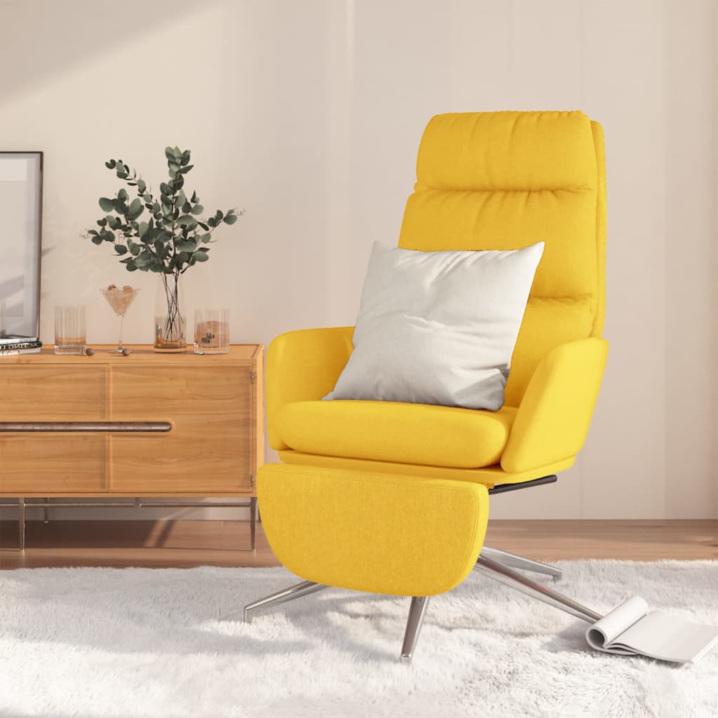 vidaXL Relaxační křeslo s podnožkou hořčicově žluté textil