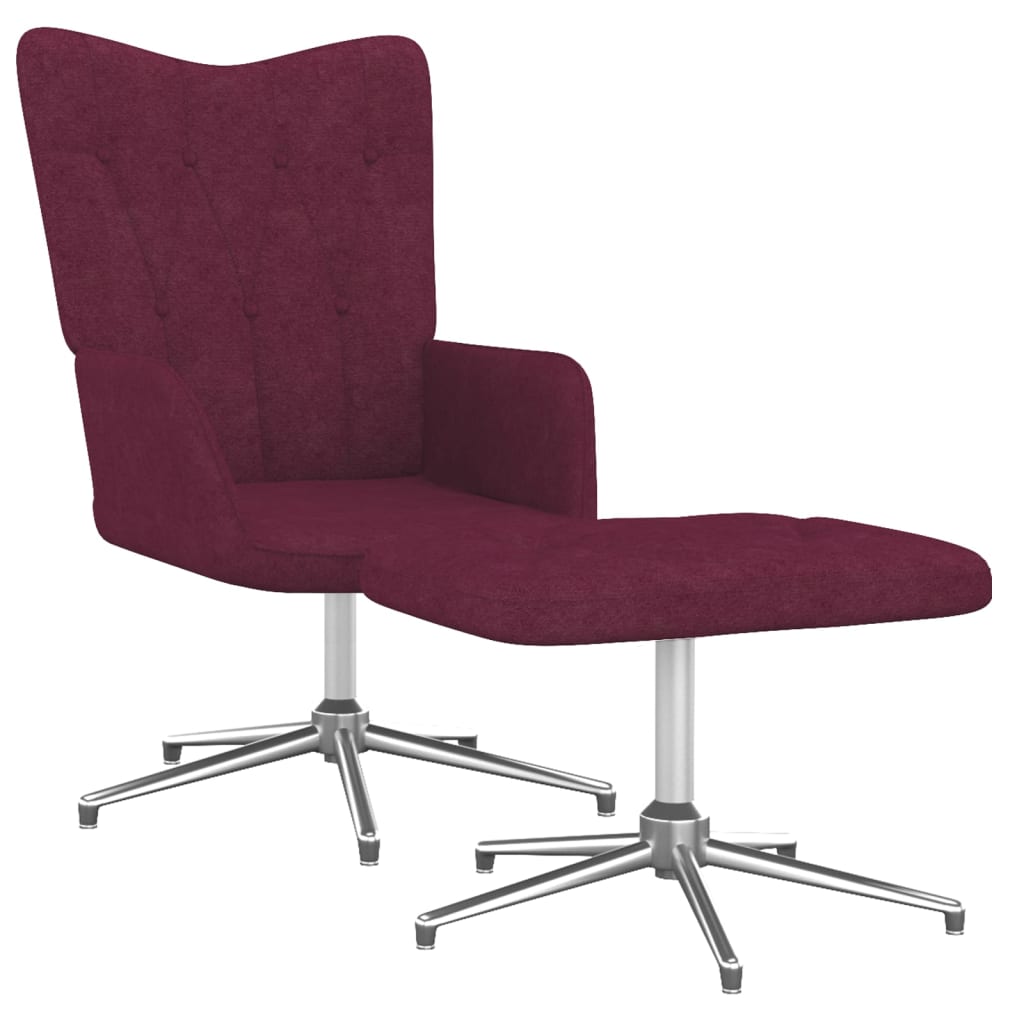 vidaXL Relaxační křeslo se stoličkou fialové textil