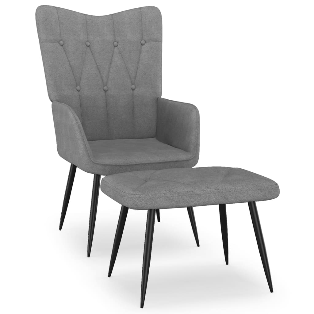 vidaXL Relaxační židle se stoličkou tmavě šedá textil