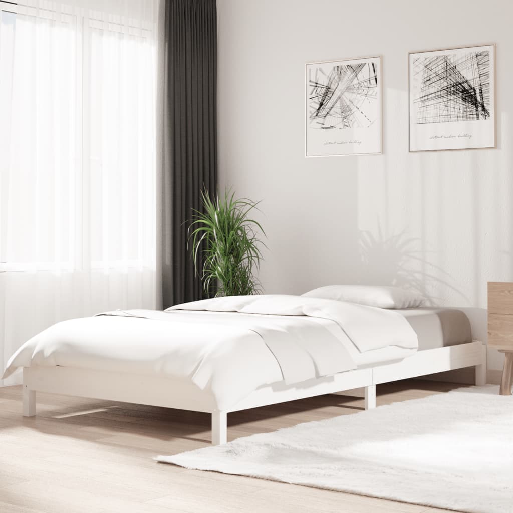vidaXL Stohovatelná postel bílá 90 x 190 cm masivní borovice