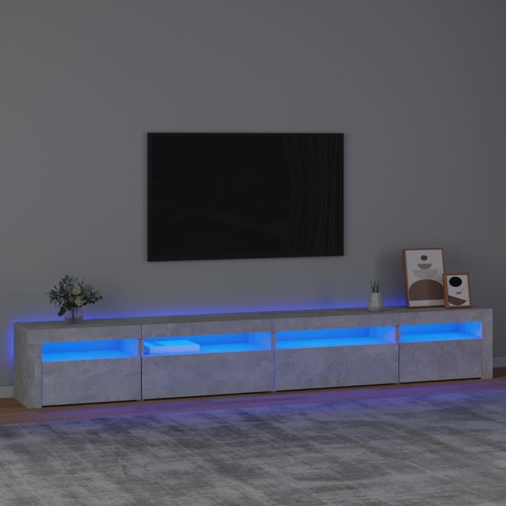 vidaXL TV skříňka s LED osvětlením betonově šedá 270 x 35 x 40 cm