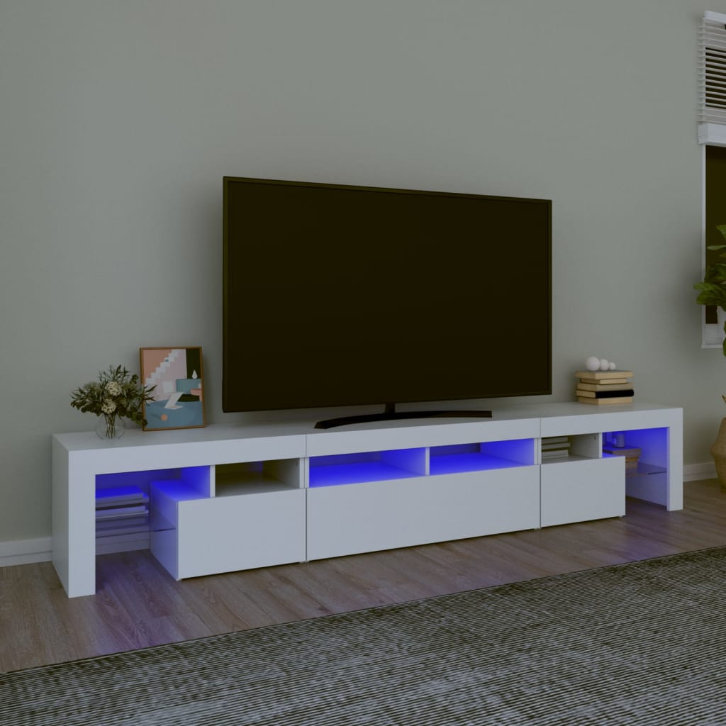 vidaXL TV skříňka s LED osvětlením bílá 230x36