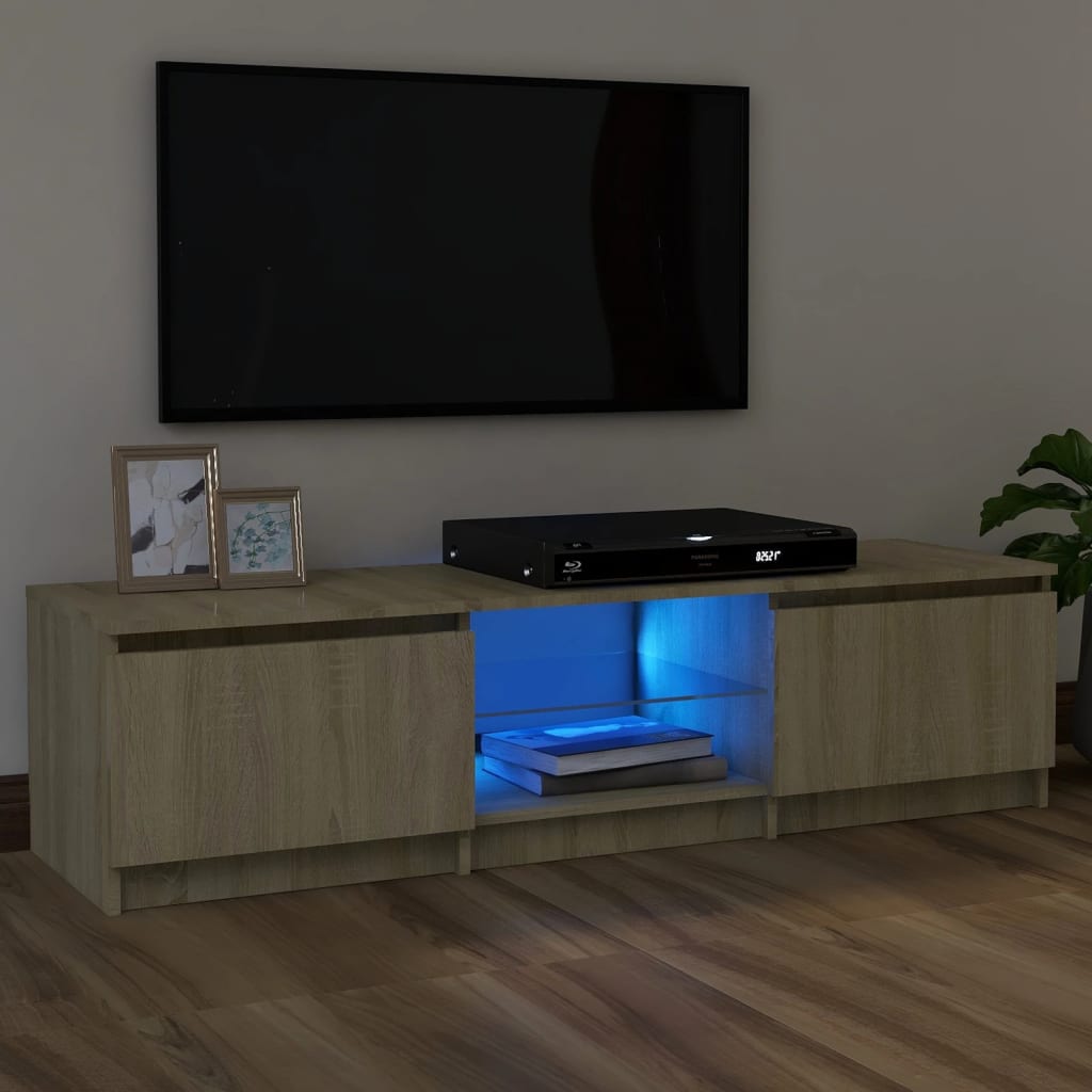 vidaXL TV skříňka s LED osvětlením dub sonoma 120 x 30 x 35