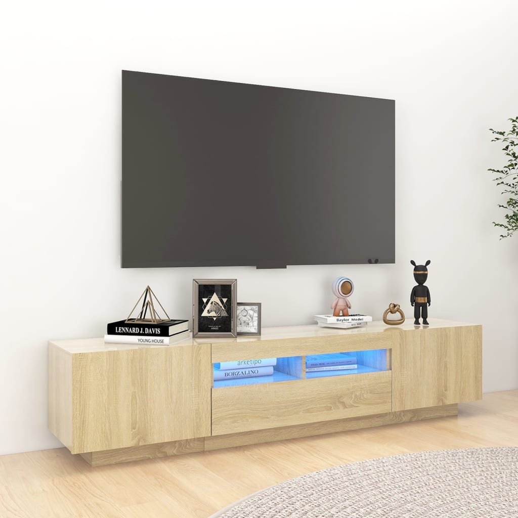 vidaXL TV skříňka s LED osvětlením dub sonoma 180 x 35 x 40 cm