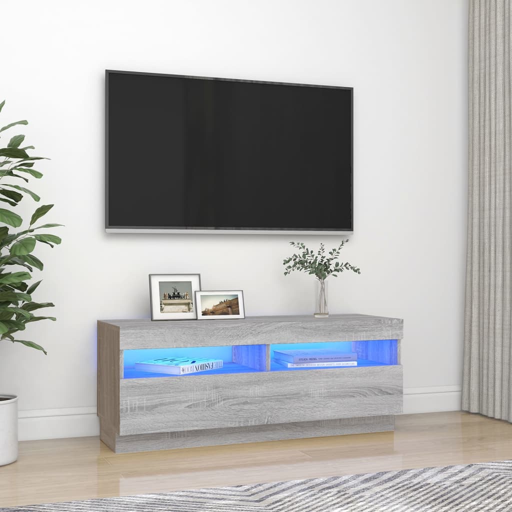 vidaXL TV skříňka s LED osvětlením šedá sonoma 100 x 35 x 40 cm