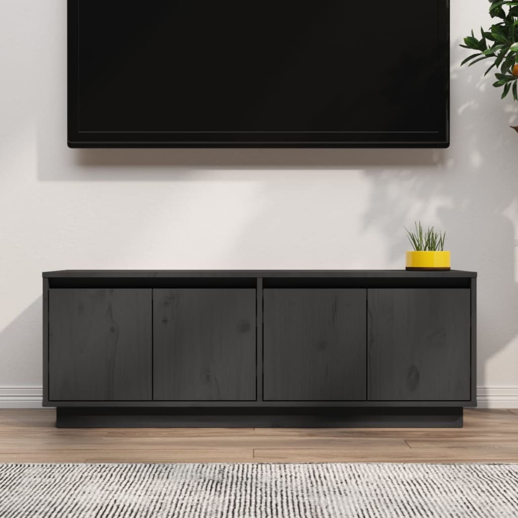 vidaXL TV skříňka šedá 110 x 34 x 40 cm masivní borové dřevo