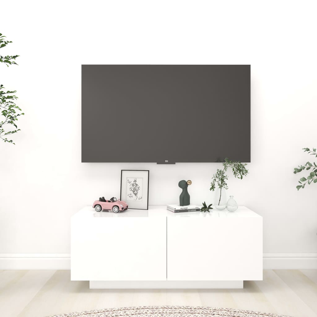 vidaXL TV stolek bílý 100 x 35 x 40 cm dřevotříska