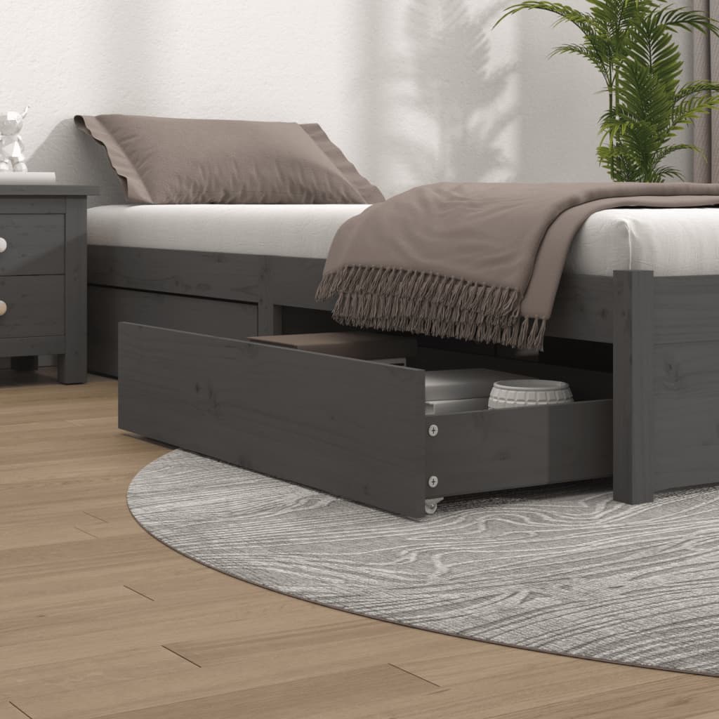 vidaXL Zásuvky pod postel 4 ks šedé masivní borové dřevo
