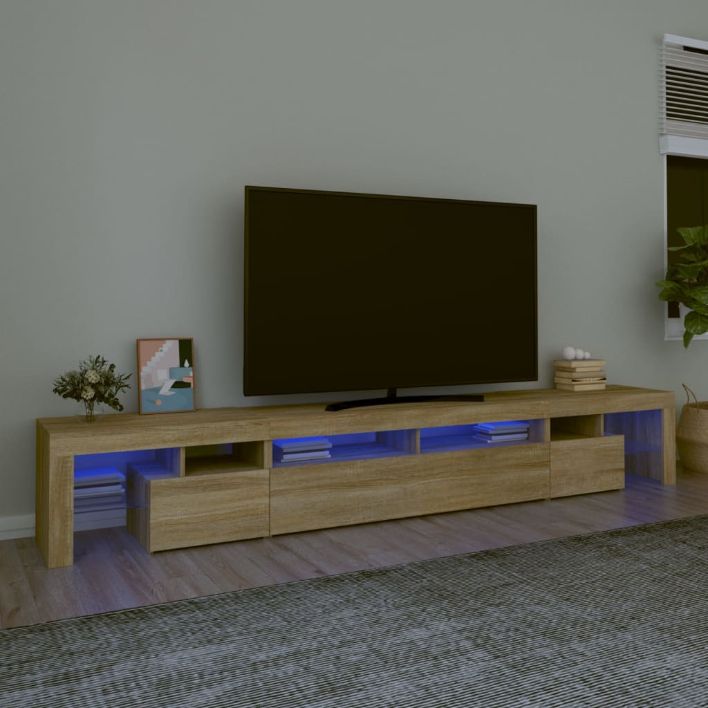 vidaXL TV skříňka s LED osvětlením dub sonoma 260x36